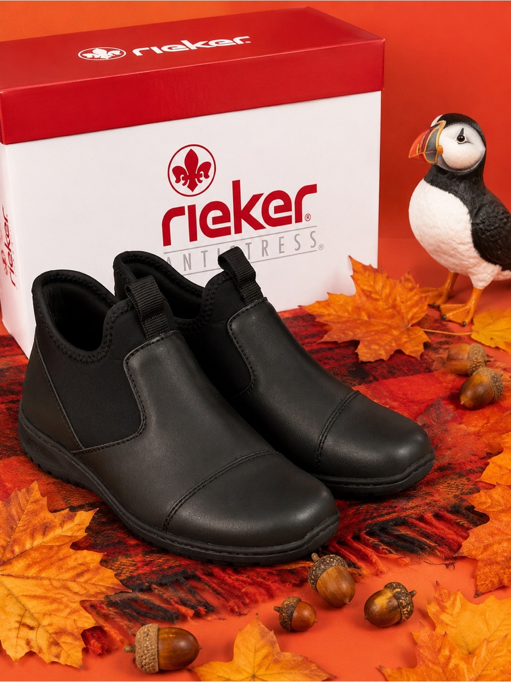 Rieker L4677-00 Black Short Boots — NWT — Size 37